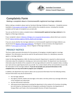 Making a complaint about a Commonwealth