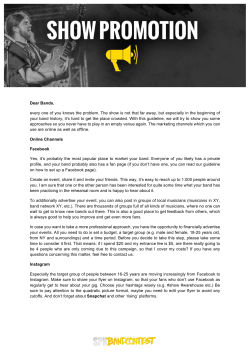 Dear Bands, every one of you knows the problem. The show is not