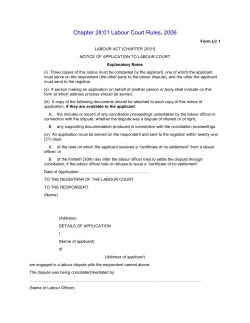 Chapter 28:01 Labour Court Rules, 2006