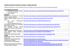 Strategy and Policy Framework within which the MKHP will work