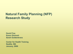 NFP Visits&mdash;Contraceptive Methods