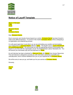 Notice of Layoff Template