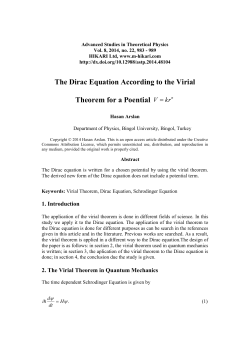 The Dirac Equation According to the Virial Theorem for a