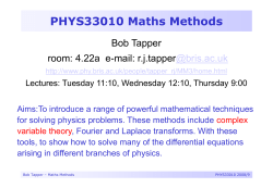 PHYS33010 Maths Methods