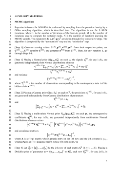 AUXILIARY MATERIAL MCMC algorithm Bayesian inference for