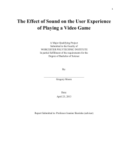 The Effect of Sound on the User Experience of Playing a Video Game