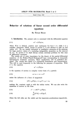 Behavior of solutions of linear second order