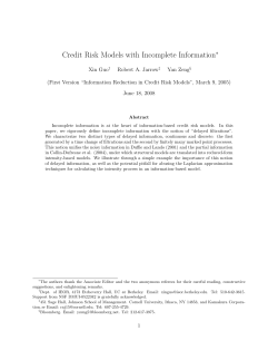 Credit Risk Models with Incomplete Information