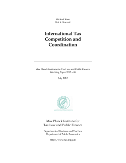 International Tax Competition and Coordination