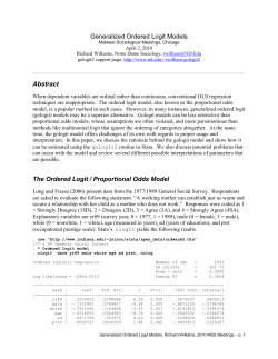 Generalized Ordered Logit Models Abstract The Ordered Logit