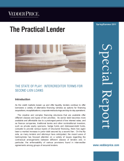 The Practical Lender - The State of Play Intercreditor Terms for