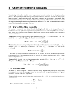 3 Chernoff-Hoeffding Inequality - University of Utah School of