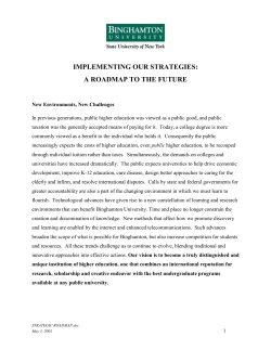 Implementing our Strategies: A Roadmap to the Future