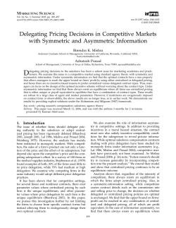 Delegating Pricing Decisions in Competitive Markets with Symmetric