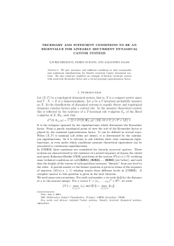 NECESSARY AND SUFFICIENT CONDITIONS TO BE AN