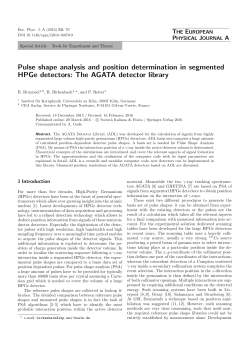 (2016), Pulse shape analysis and position determination in