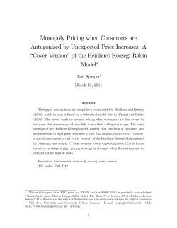 Monopoly Pricing when Consumers are Antagonized by
