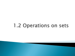 1.2 Operations on sets