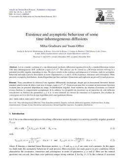 Existence and asymptotic behaviour of some time