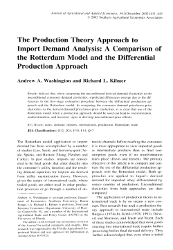 The Production Theory Approach to Import