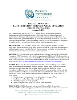 Final Project Summary - Paint Source Reduction Project