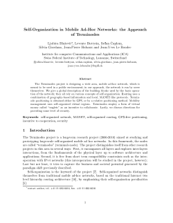 self-Organization in Mobile Ad-Hoc Networks: the Approach