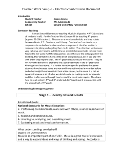 Teacher Work Sample 4th Grade STI
