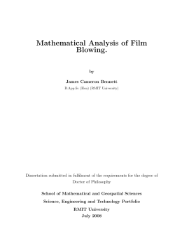 Mathematical Analysis of Film Blowing.