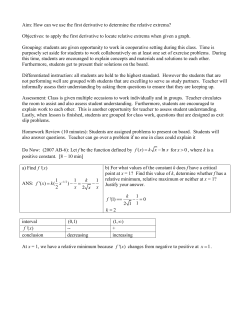 How can we use the first derivative to determine on
