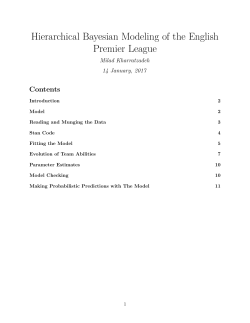 Hierarchical Bayesian Modeling of the English Premier League