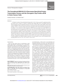 The Cannabinoid WIN 55,212-2 Decreases Specificity Protein