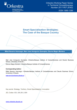 Smart Specialisation Strategies: The Case of the Basque Country