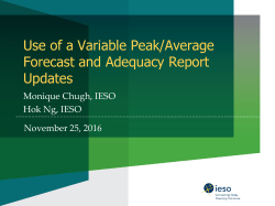 Use of a Variable Peak/Average Forecast and Adequacy