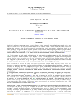 Toward A Theory of Optimal Compensation for Mediators