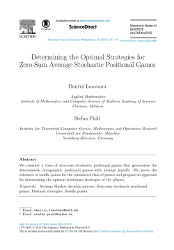 Determining the Optimal Strategies for Zero-Sum
