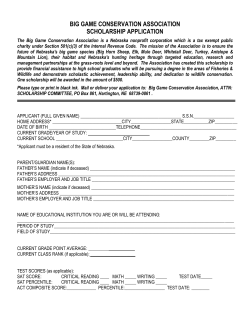 big game conservation association scholarship application