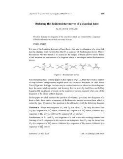 Ordering the Reidemeister moves of a classical knot