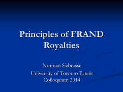 Prof. Siebrasse`s Slides - Centre for Innovation Law and Policy