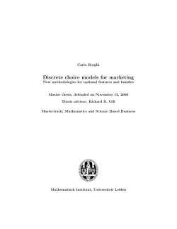 Discrete choice models for marketing