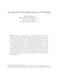 An analysis of first order logics of probability