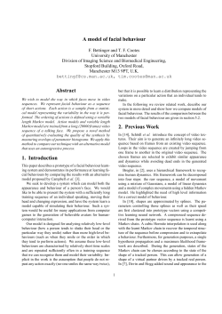 A model of facial behaviour Abstract 1. Introduction 2. Previous Work
