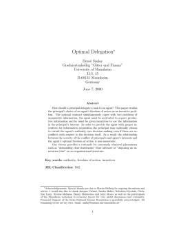 Optimal Delegation - Warum VWL in Mannheim?