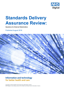 Standards Delivery Assurance Review