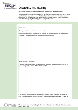 Disability Monitoring Form