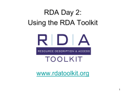 RDA Day 2 - UC Berkeley Library