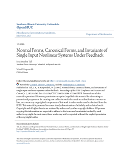 Normal Forms, Canonical Forms, and Invariants of