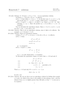 Homework 7 &ndash; solutions