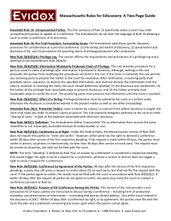 Massachusetts Rules for Ediscovery: A Two-Page Guide