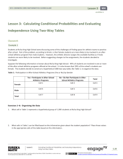 Algebra II Module 4, Topic A, Lesson 3: Student Version