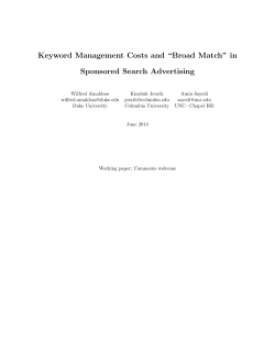 Keyword Management Costs and &ldquo;Broad Match&rdquo; in Sponsored